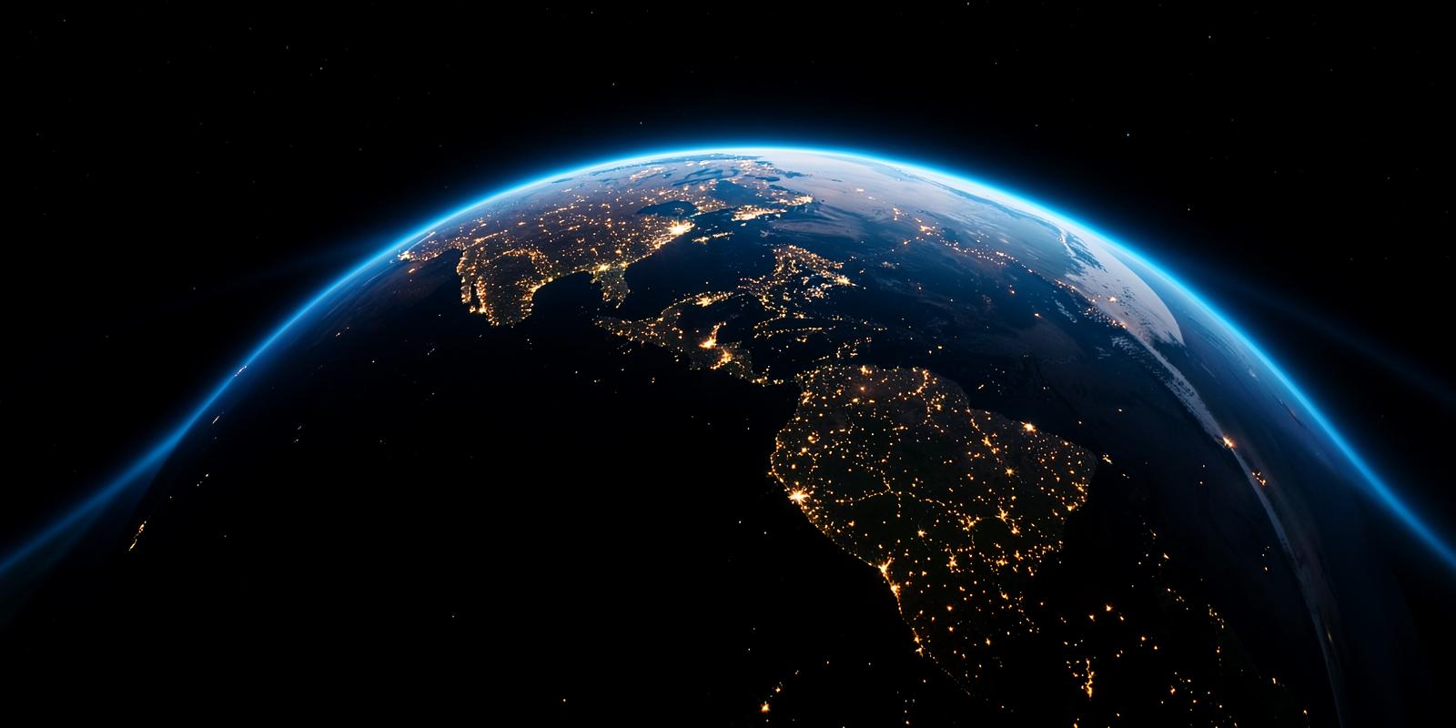 Earth from orbit at night
